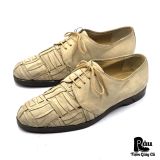  |SIZE 39| VITTORIO CARINI BARASSI VINTAGE ITALIAN NUBUCK WOVEN DERBY SHOES AX39-8340 