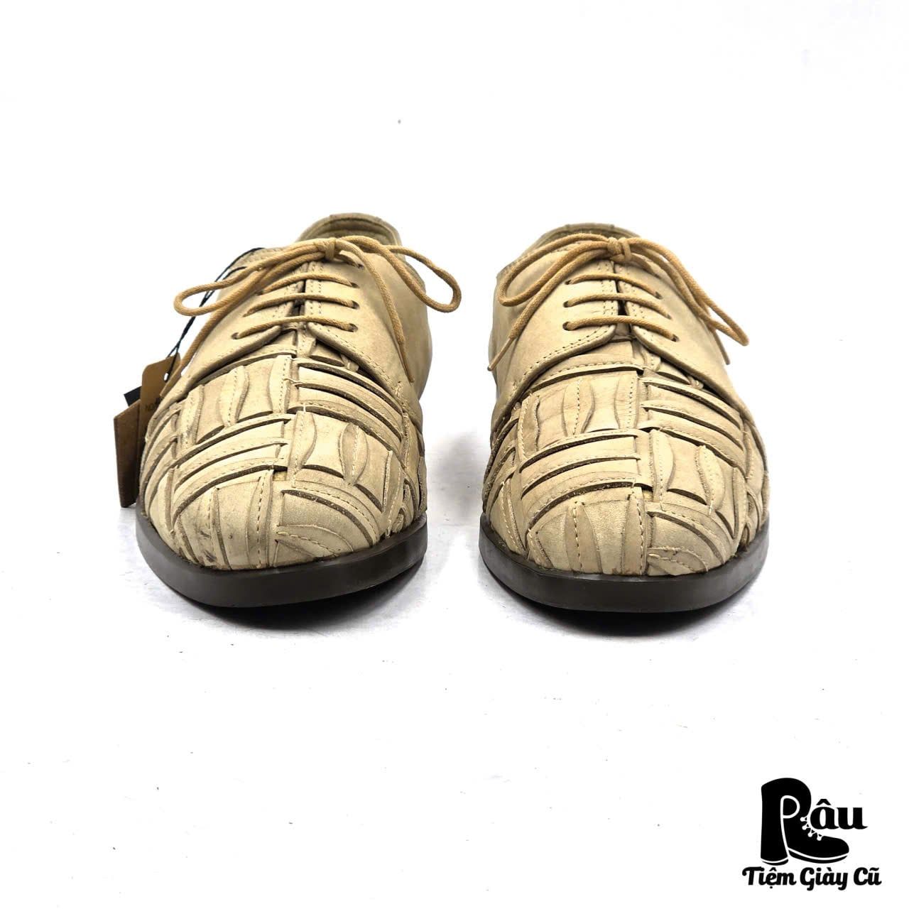  |SIZE 39| VITTORIO CARINI BARASSI VINTAGE ITALIAN NUBUCK WOVEN DERBY SHOES AX39-8340 