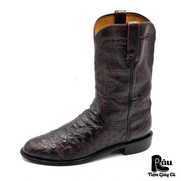  |SIZE 42| LUCCHESE 1883 NV8812C2 DARK CHERRY OSTRICH COWBOY BOOT Z42-8383 