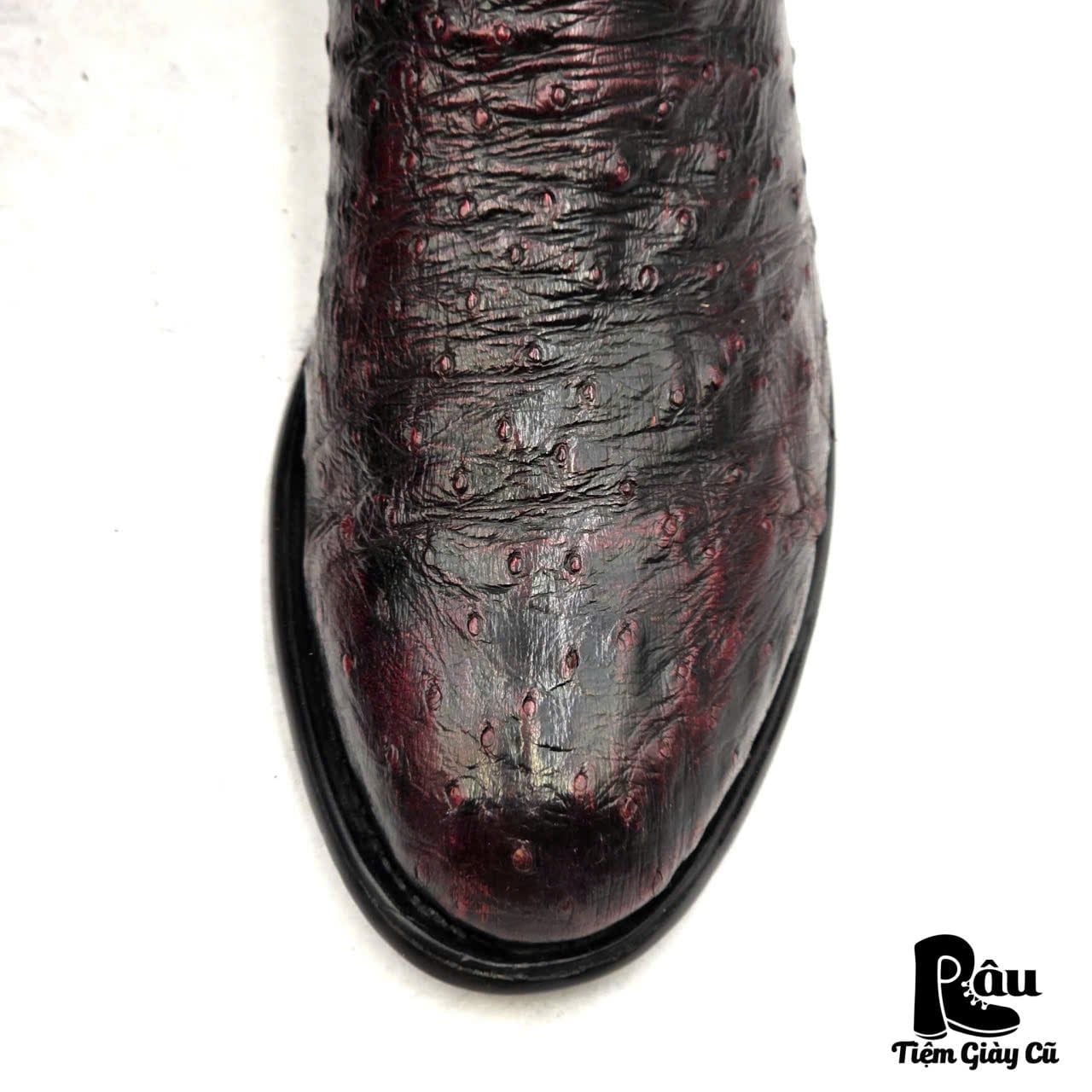  |SIZE 42| LUCCHESE 1883 NV8812C2 DARK CHERRY OSTRICH COWBOY BOOT Z42-8383 
