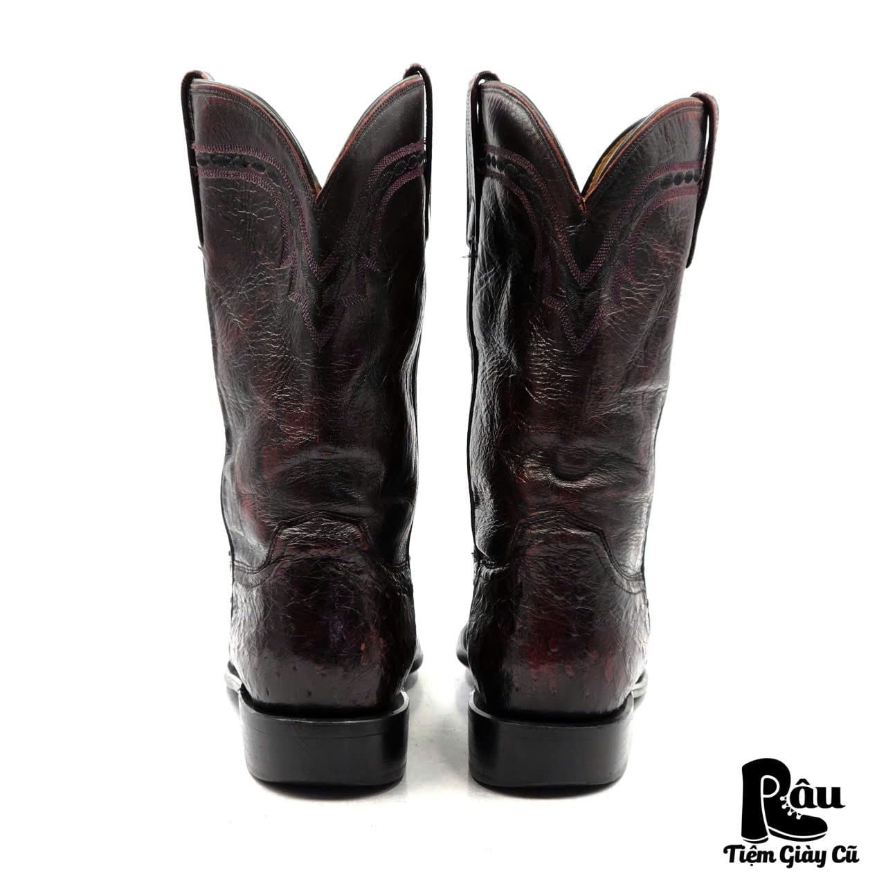  |SIZE 42| LUCCHESE 1883 NV8812C2 DARK CHERRY OSTRICH COWBOY BOOT Z42-8383 