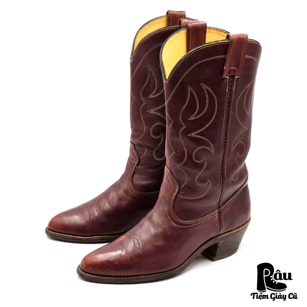  |SIZE 41| DOUBLE H VINTAGE 7128 BURGUNDY COWBOY BOOT Z41-8382 