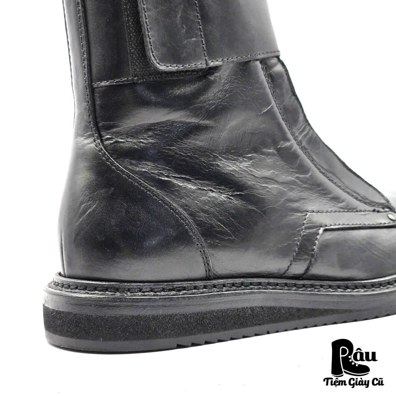 |SIZE 39| PORTS 1961 RUNWAY FALL 2017 MENSWEAR BLACK VELCRO CLOSURE LACE-UP BOOT Z39-8362 