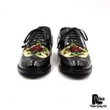  |SIZE 39| DOLCE & GABBANA CRYSTAL EMBELLISHED BLACK BROGUE OXFORDS SHOES Z39-8363 