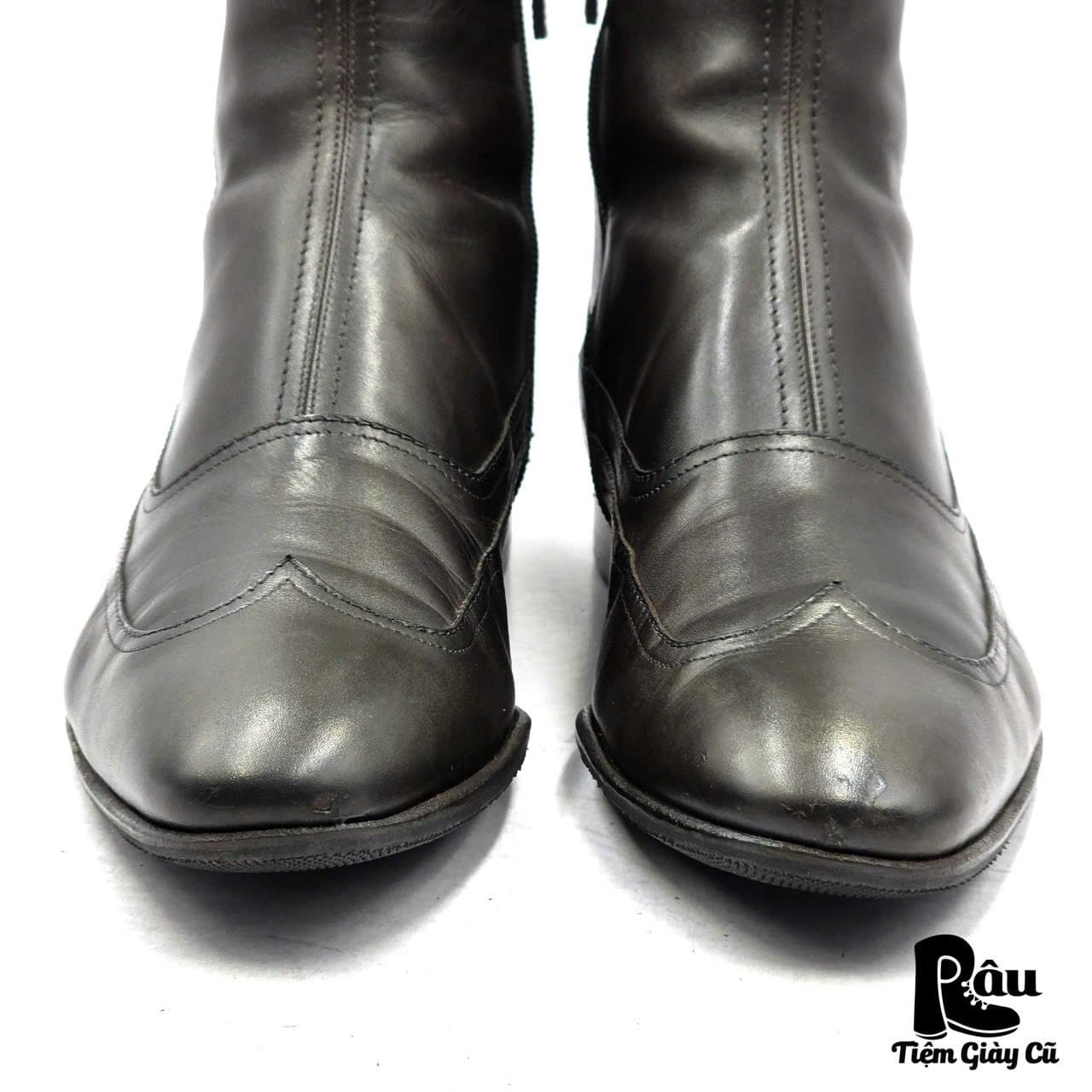  |SIZE 38.5| GUCCI 181825 VINTAGE WINGTIP SIDE-ZIP ANKLE BOOT Z38.5-8394 