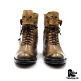  |SIZE 40| ALFREDO BANNISTER 5031005004 BUCKLE STRAP COMBAT LACE-UP BOOT Z40-8392 