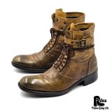  |SIZE 40| ALFREDO BANNISTER 5031005004 BUCKLE STRAP COMBAT LACE-UP BOOT Z40-8392 