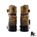  |SIZE 40| ALFREDO BANNISTER 5031005004 BUCKLE STRAP COMBAT LACE-UP BOOT Z40-8392 