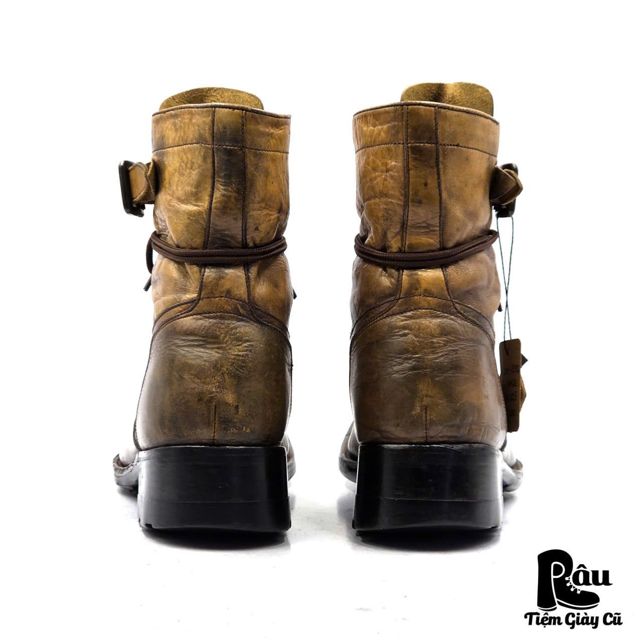 |SIZE 40| ALFREDO BANNISTER 5031005004 BUCKLE STRAP COMBAT LACE-UP BOOT Z40-8392 