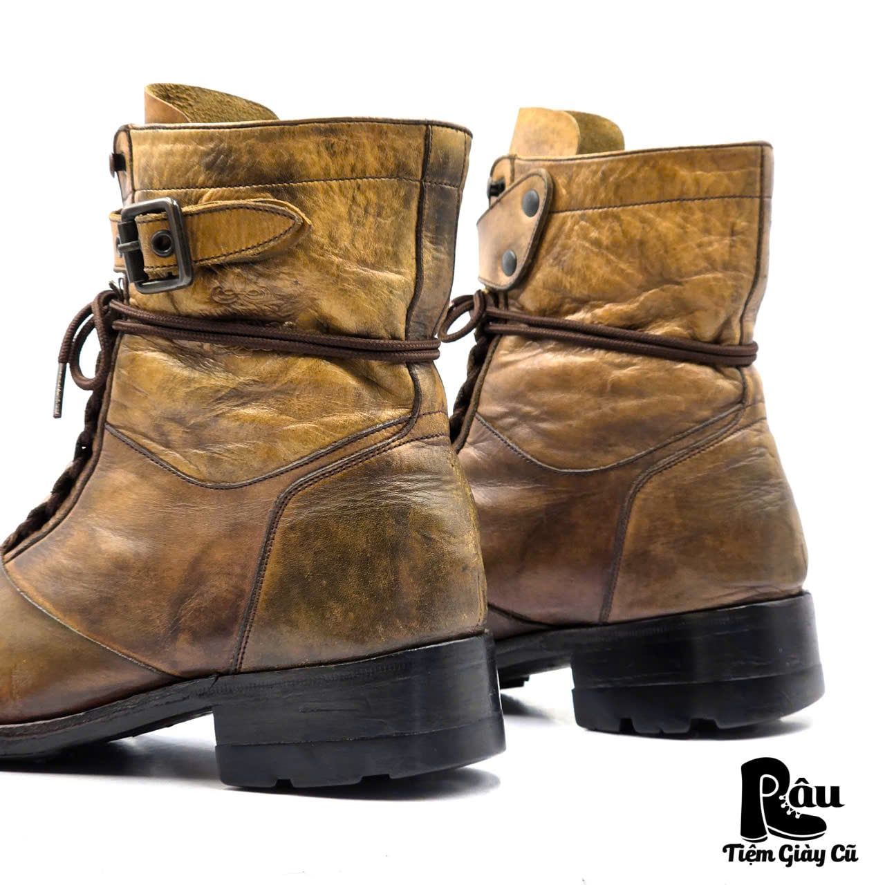  |SIZE 40| ALFREDO BANNISTER 5031005004 BUCKLE STRAP COMBAT LACE-UP BOOT Z40-8392 