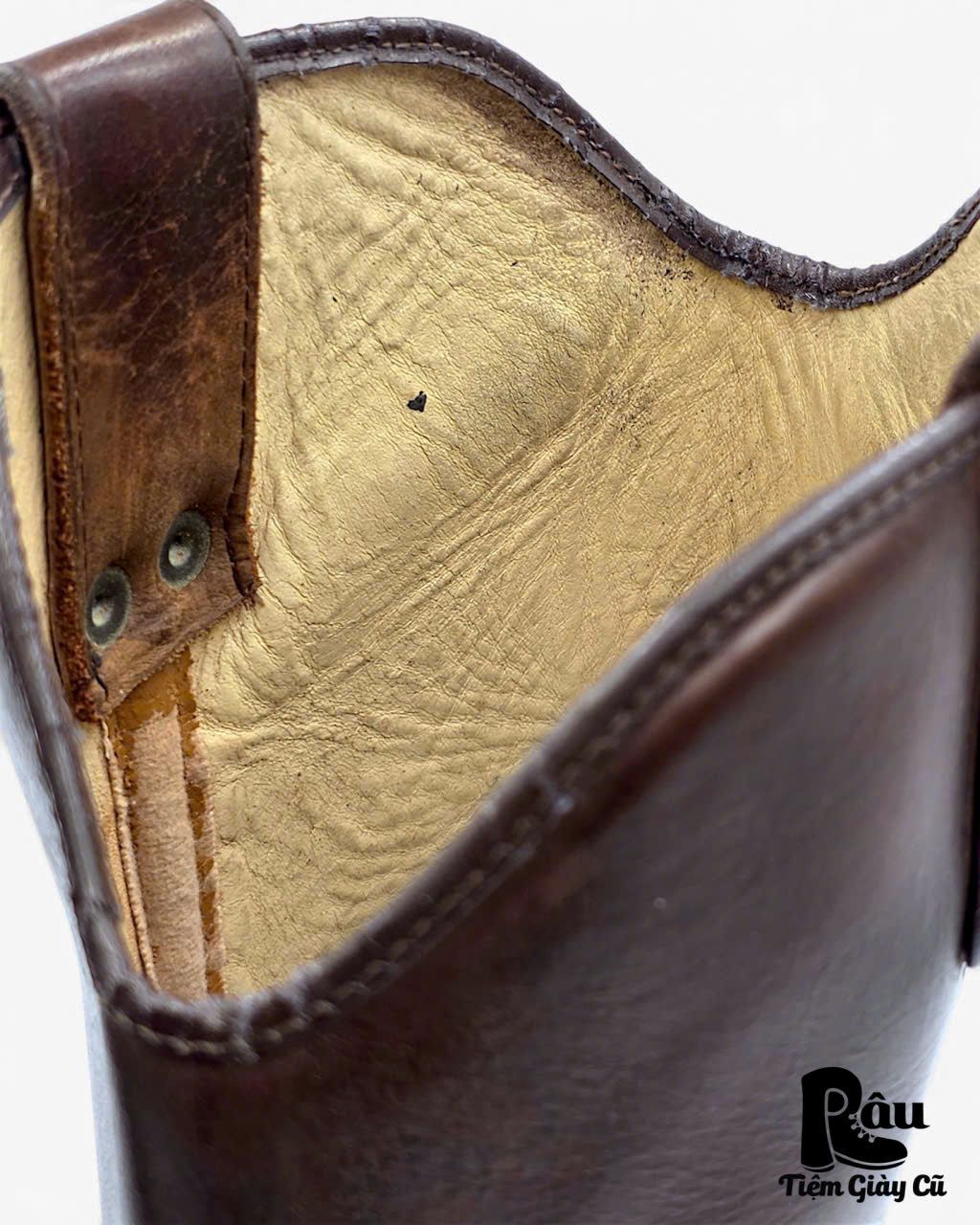  |SIZE 43| VINTAGE DARK BROWN HARNESS BOOT Z43-8408 