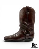  |SIZE 43| VINTAGE DARK BROWN HARNESS BOOT Z43-8408 