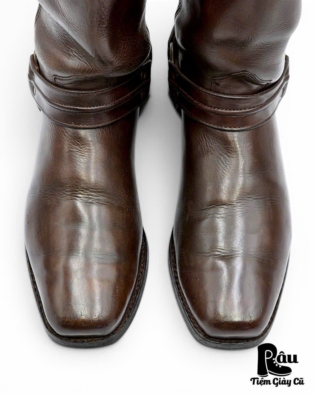  |SIZE 43| VINTAGE DARK BROWN HARNESS BOOT Z43-8408 