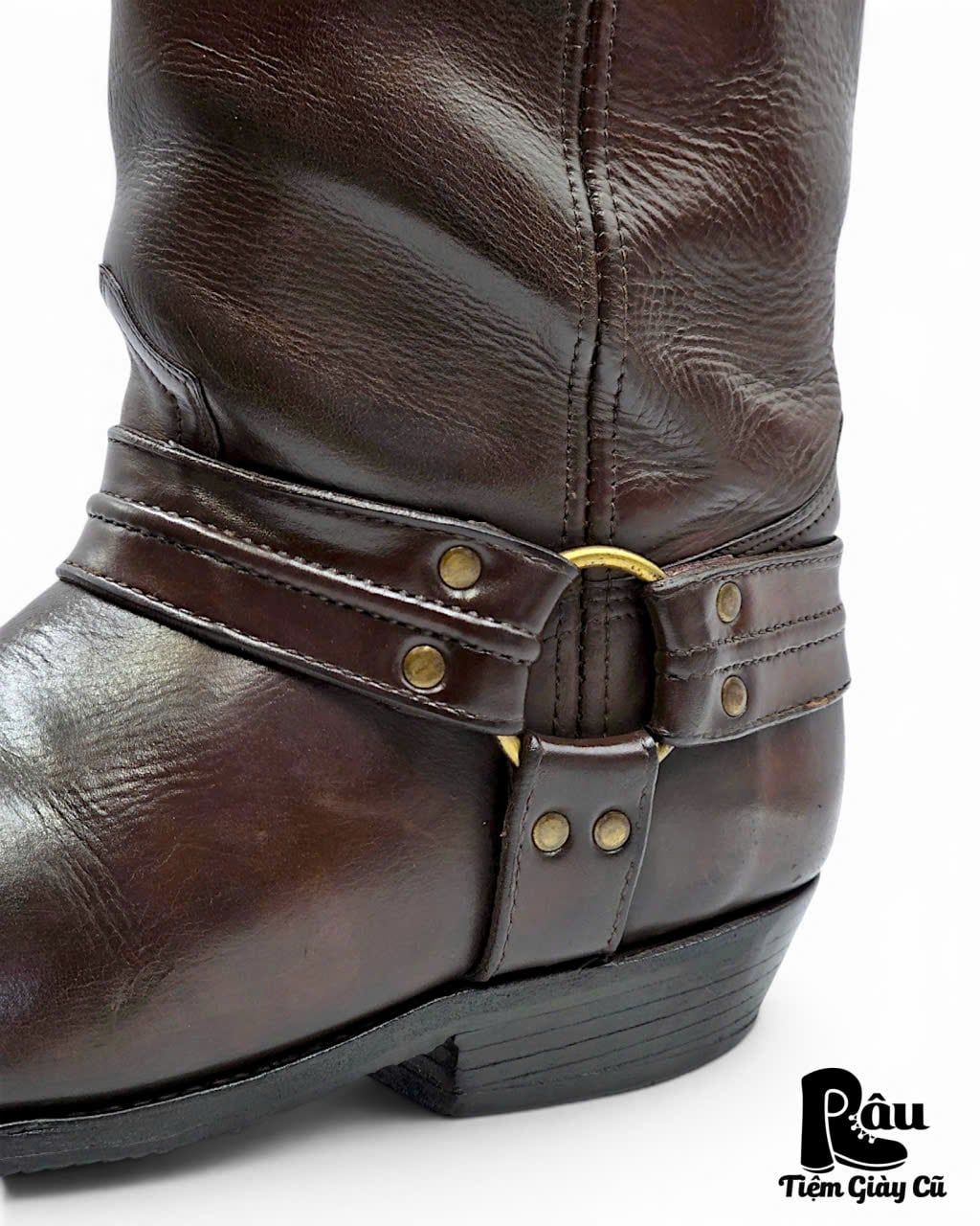  |SIZE 43| VINTAGE DARK BROWN HARNESS BOOT Z43-8408 