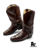  |SIZE 43| VINTAGE DARK BROWN HARNESS BOOT Z43-8408 