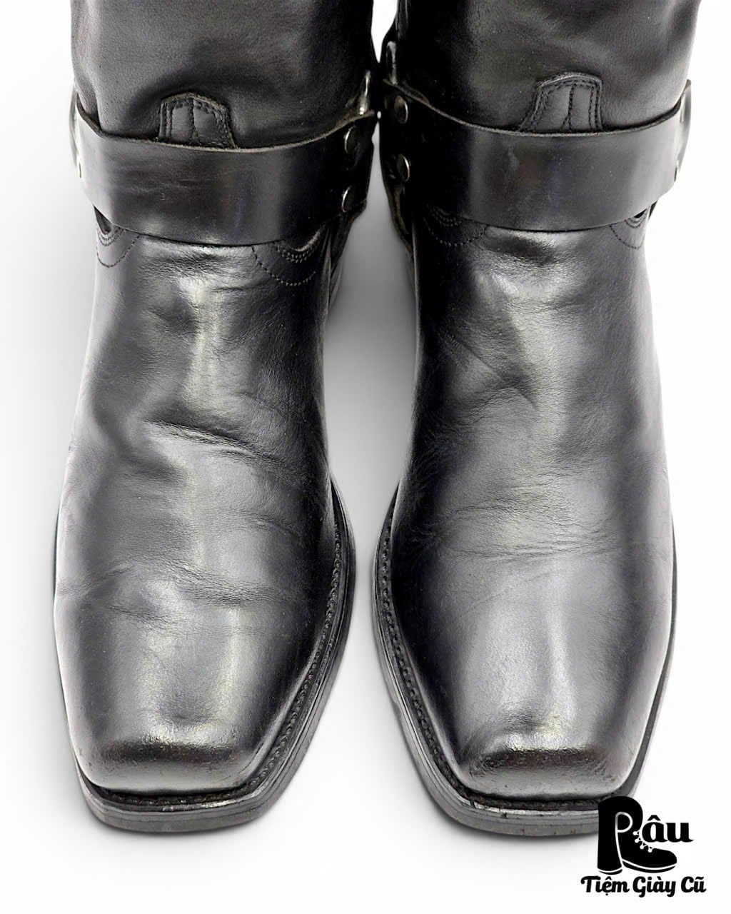  |SIZE 45.5| VINTAGE BLACK HARNESS BOOT (AVONITE HYPALON SOLE) Z45.5-8416 
