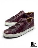  |SIZE 42| BURGUNDY LOW TOP LEATHER SNEAKER Z42-8427 