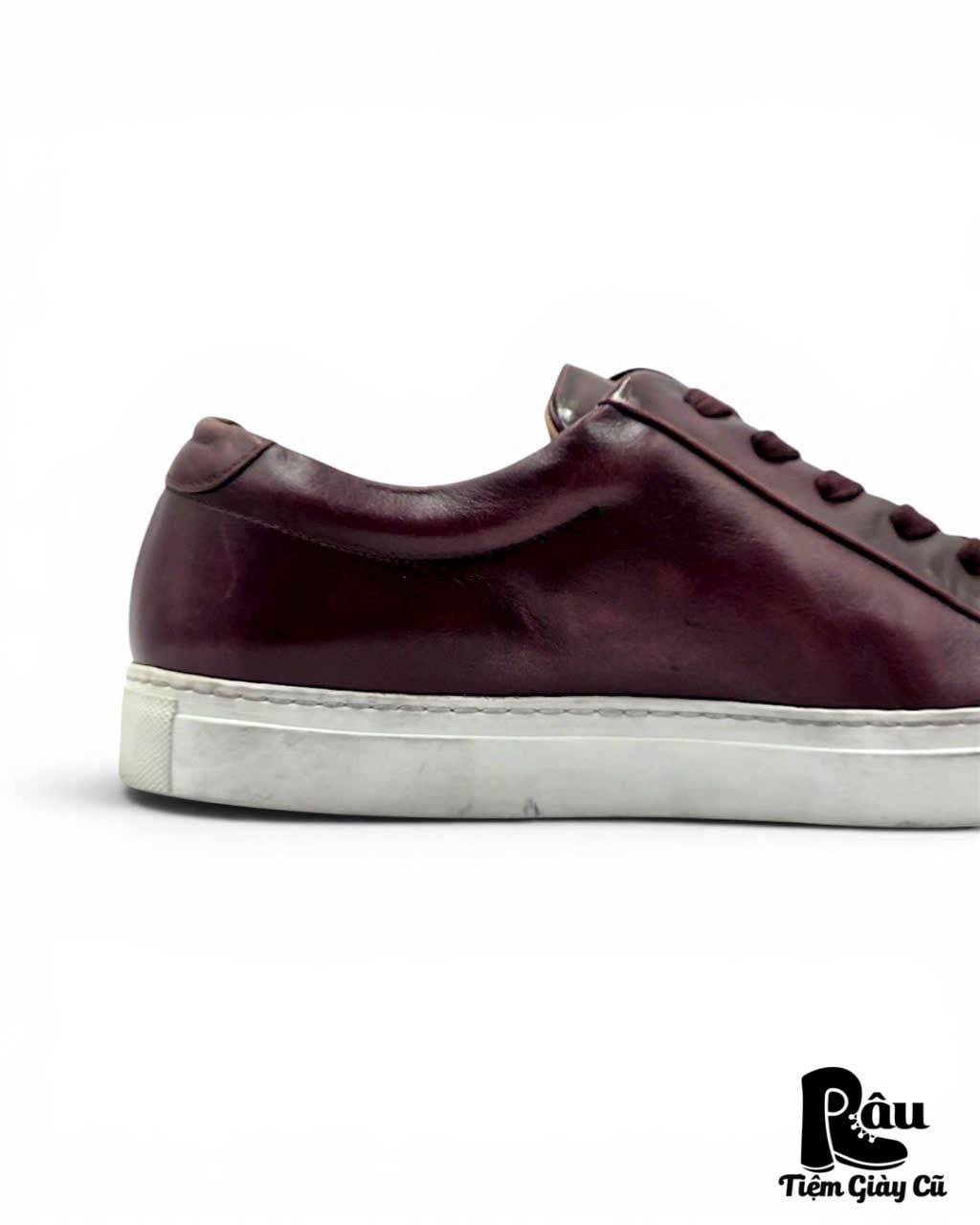  |SIZE 42| BURGUNDY LOW TOP LEATHER SNEAKER Z42-8427 