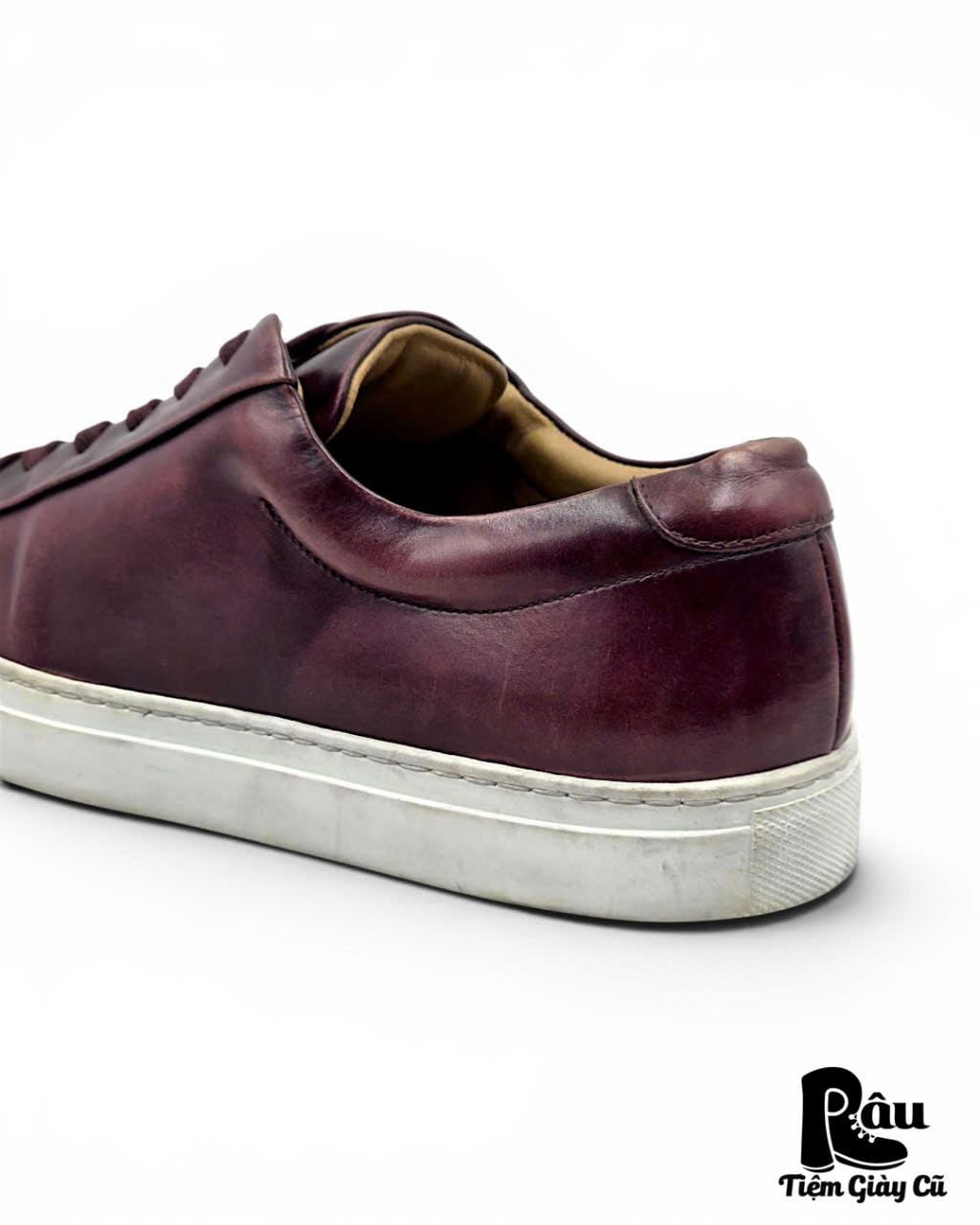  |SIZE 42| BURGUNDY LOW TOP LEATHER SNEAKER Z42-8427 