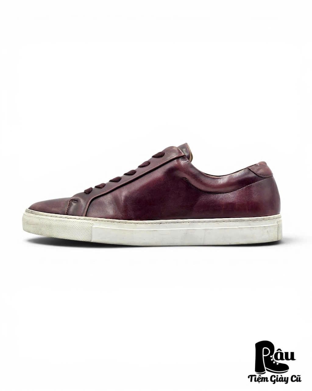  |SIZE 42| BURGUNDY LOW TOP LEATHER SNEAKER Z42-8427 