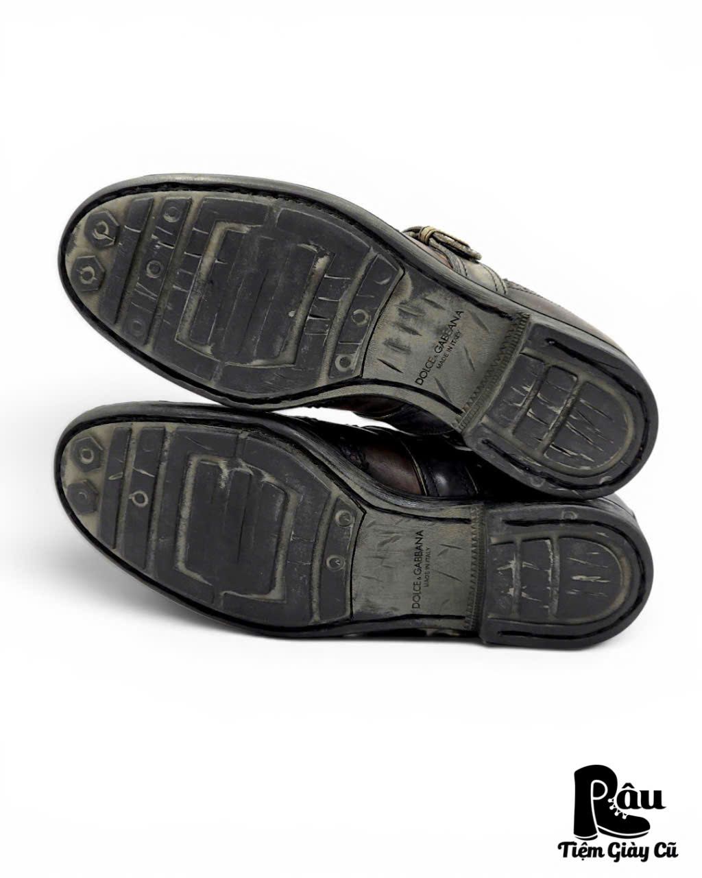  |SIZE 39| DOLCE & GABBANA CA3506 TWO-TONE WINGTIP BUCKLE SHOES AV39-8430 