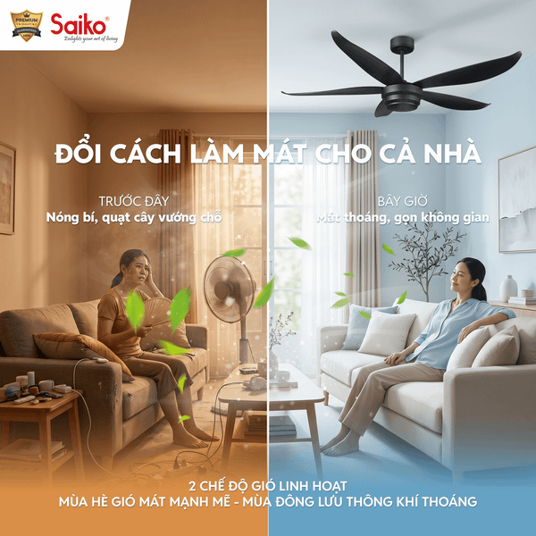 Quạt Trần Saiko CF-5450 DC 5 Cánh