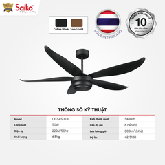 Quạt Trần Saiko CF-5450 DC 5 Cánh