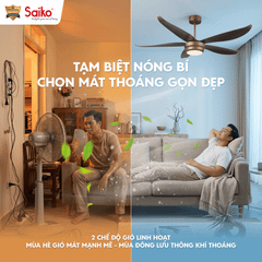 Quạt Trần Đèn LED 5 cánh Saiko CF-5451 DC 54 inch
