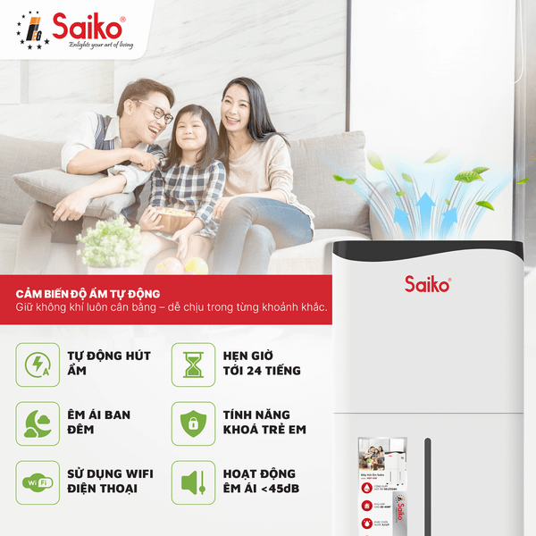 Máy Hút Ẩm Không Khí Saiko HDF-55E (55L)
