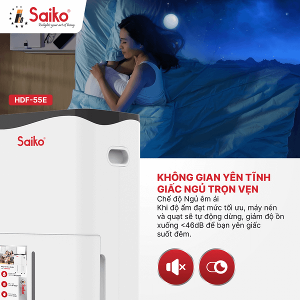 Máy Hút Ẩm Không Khí Saiko HDF-55E (55L)