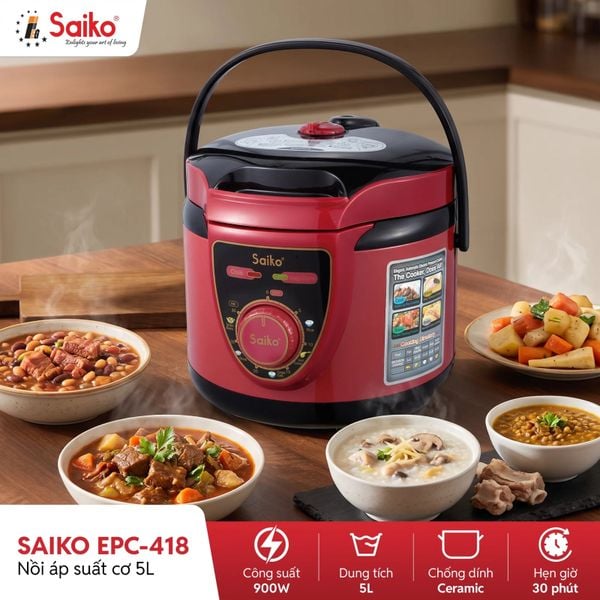 Nồi Áp Suất Saiko 5L EPC-418