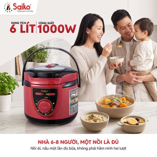 Nồi áp suất cơ 6L Saiko EPC-622