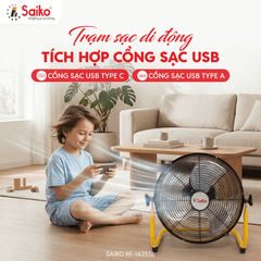 Quạt Sạc Tích Điện Saiko RF-1435SL