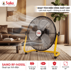 Quạt Sạc Tích Điện Saiko RF-1435SL