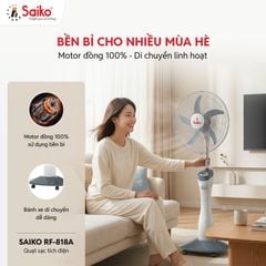 Quạt Sạc Tích Điện Năng Lượng Mặt Trời Saiko RF-818A