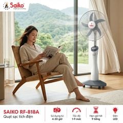 Quạt Sạc Tích Điện Năng Lượng Mặt Trời Saiko RF-818A