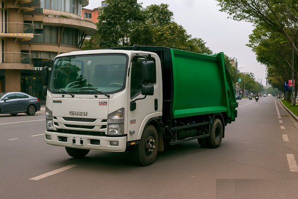 Xe cuốn ép rác 6 khối isuzu