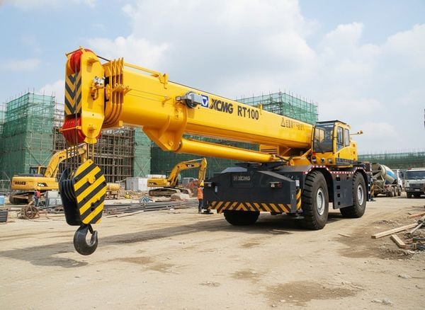 Cẩu địa hình 100 tấn XCMG mấu RT100