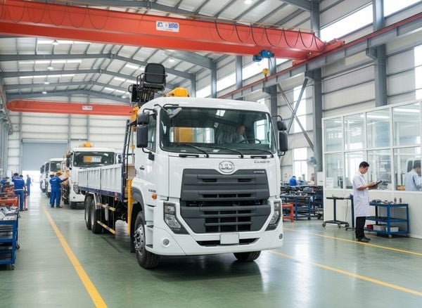 Xe Cẩu Tự Hành Soosan 8 Tấn UD Quester 8x4
