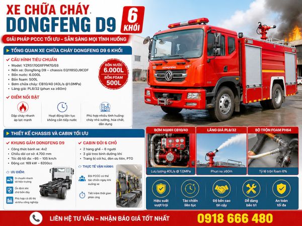 Xe cứu hỏa 6 khối Dongfeng D9 YZR5170GXFPM70/E6
