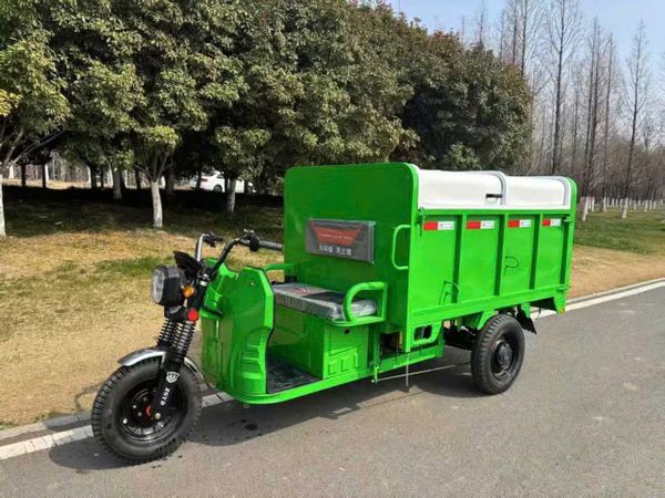 xe thu gom rác chạy điện 2 khối