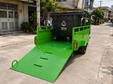 Thùng xe Xe điện sàn phẳng chở 4 thùng rác 240L