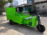 Xe điện sàn phẳng chở 4 thùng rác 240L  Mingma