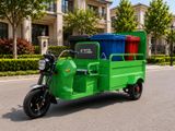 Xe điện sàn phẳng chở 4 thùng rác 240L