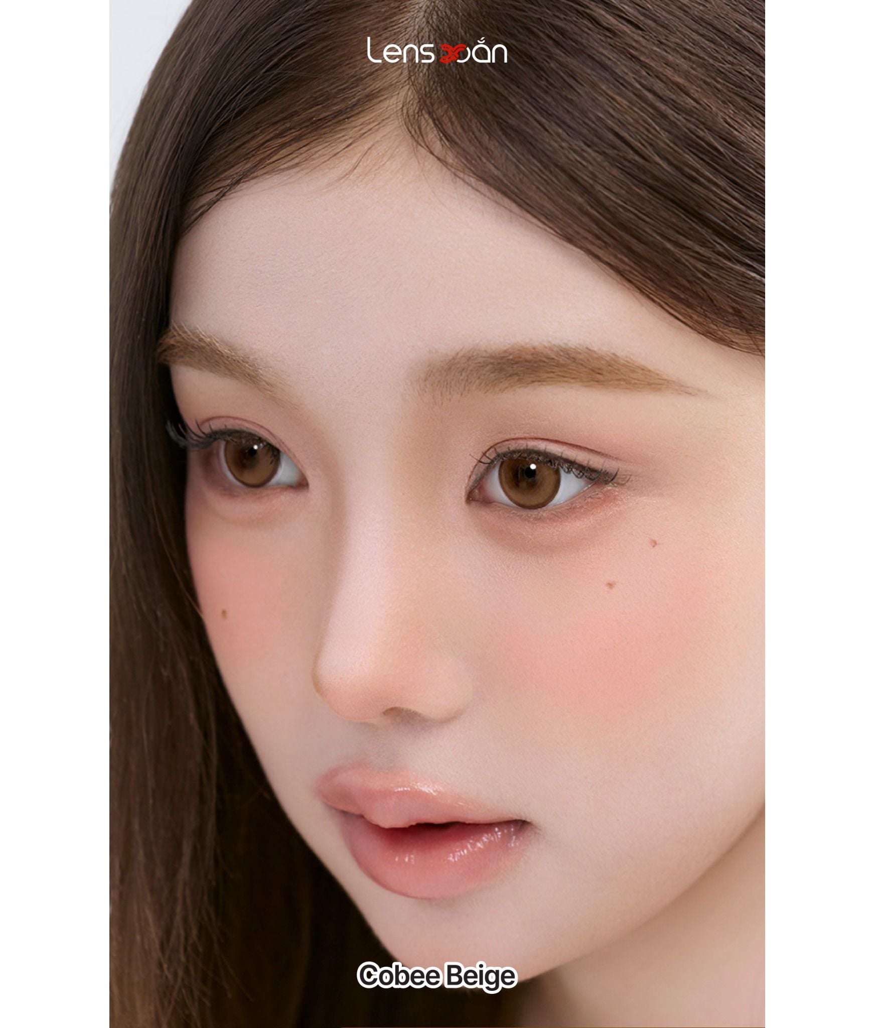 Lens 1 tháng Cobee Beige nâu cam ánh be tự nhiên Myfipn tại Lens Xoắn