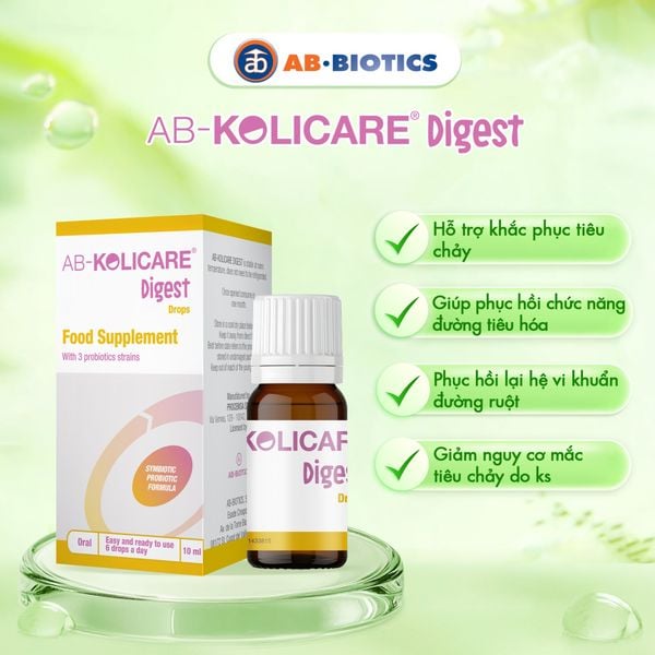  AB - Kolicare Digest: Men Vi Sinh Cho Trẻ Tiêu Chảy Do Loạn Khuẩn, Dùng Kháng Sinh, Rota Virus 