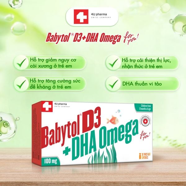 Babytol D3+DHA Omega for you! Hỗ Trợ Phát Triển Thị Lực, Hỗ Trợ Phát Triển Não Bộ, Hỗ Trợ Phát Triển Xương và Răng 