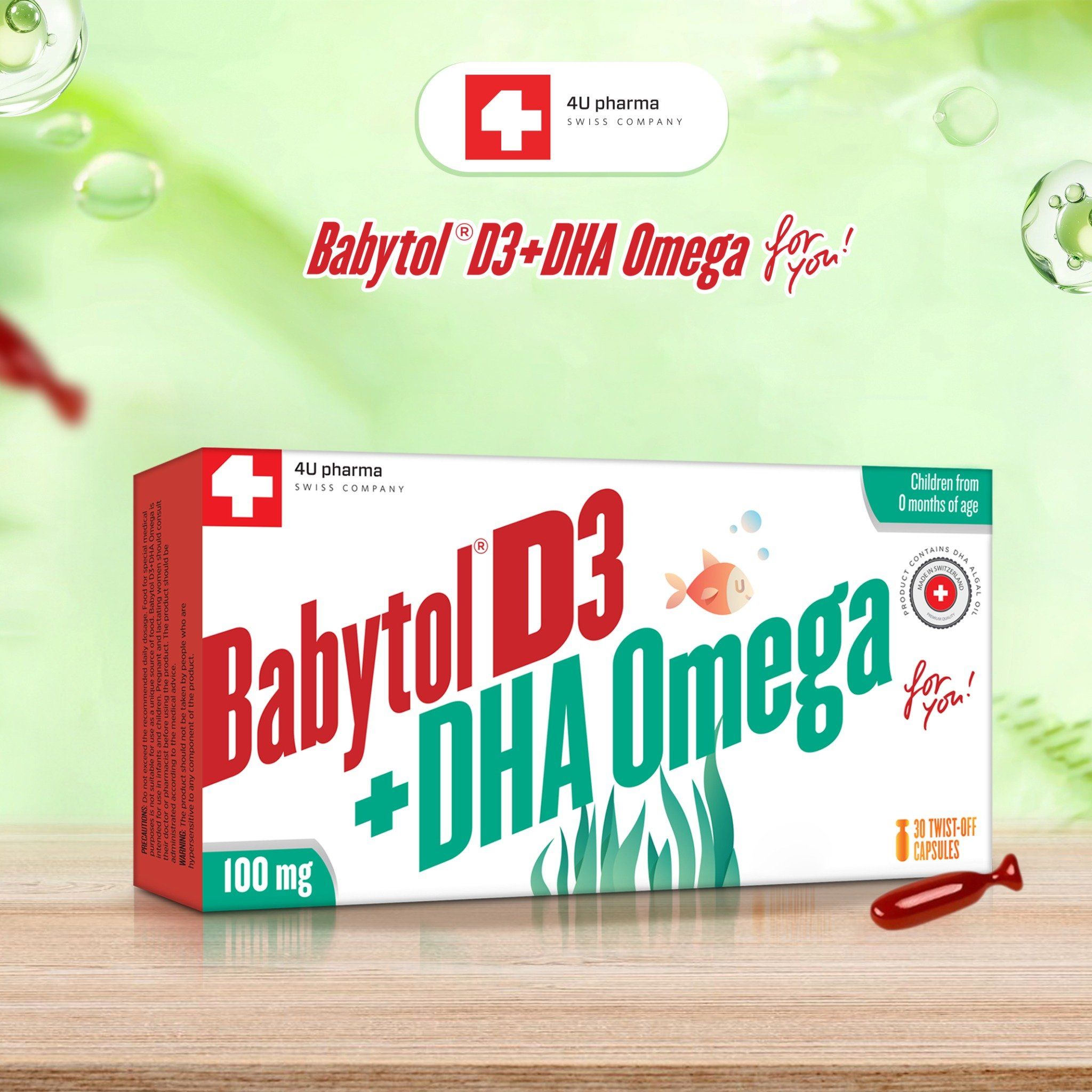  Babytol D3+DHA Omega for you! Hỗ Trợ Phát Triển Thị Lực, Hỗ Trợ Phát Triển Não Bộ, Hỗ Trợ Phát Triển Xương và Răng 