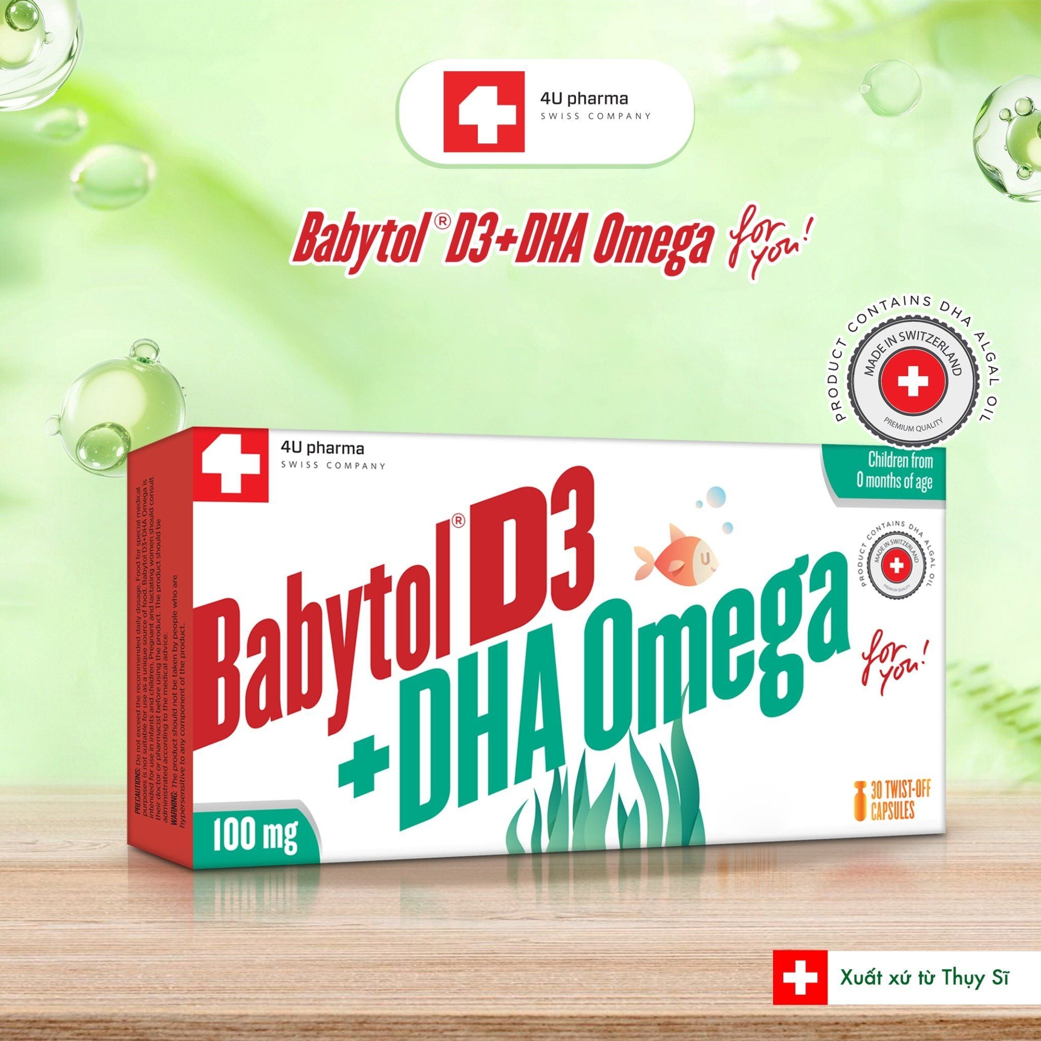 Babytol D3+DHA Omega for you! Hỗ Trợ Phát Triển Thị Lực, Hỗ Trợ Phát Triển Não Bộ, Hỗ Trợ Phát Triển Xương và Răng 