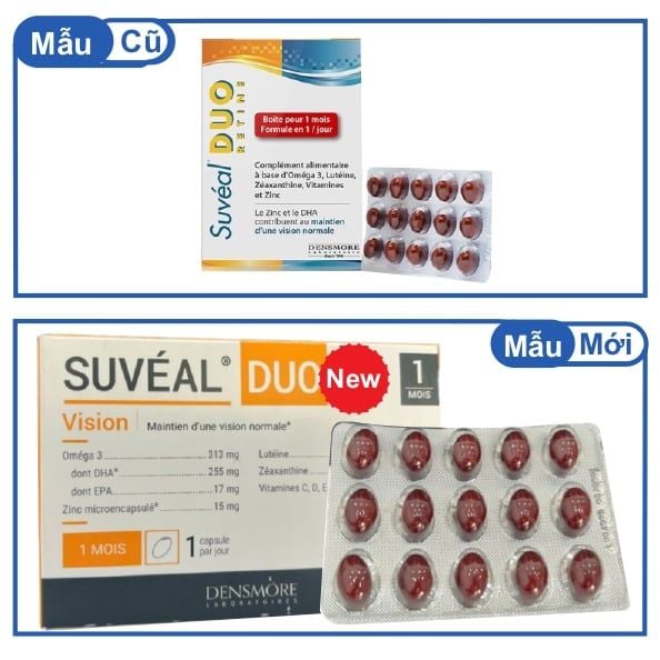  Suvéal Duo bổ sung Omega 3 (DHA, EPA), Lutein, Zeaxanthin hỗ trợ sự phát triển thị giác và não bộ 